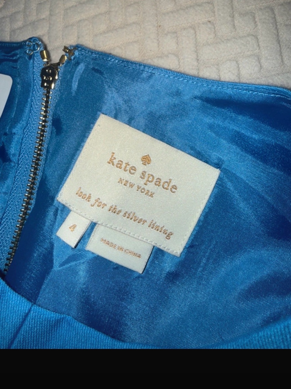 Kate Spade Blue Pleated Fit & Flare Dress Size 4 - Picture 3 of 3
